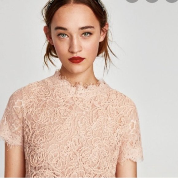 Zara Tops - ZARA Beige Lace Top (S)